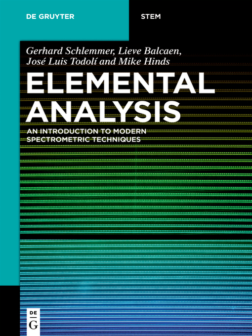 Title details for Elemental Analysis by Gerhard Schlemmer - Available